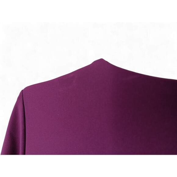 Of Mercer Purple 3/4 Sleeve Pleated Shift Dress Women’s Size 6 Knee Length - Picture 9 of 13